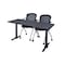 Cain Rectangle Tables > Training Tables > Cain Training Table & Chair Sets, 72 W, 24 L, 29 H, Grey MTRCT7224GY23BK - alternate 1